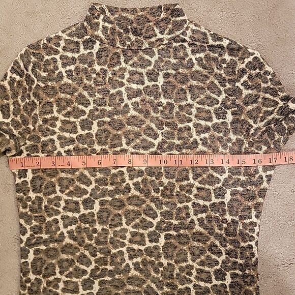 Zara Animal Print Short Sleeve Top Sz S - Picture 4 of 7